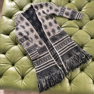Boho Cardigan Sweater With Fringe